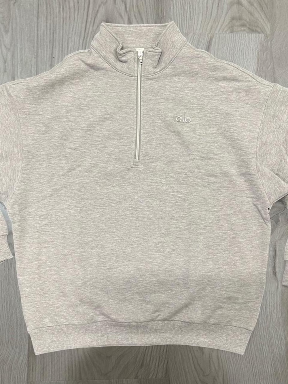 ALO Yoga Men's Quarter-Zip Sweater in Light Heather Gray